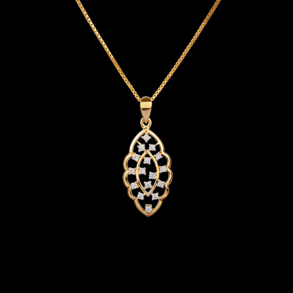 14K Yellow Gold Diamond Pendant - 0.25ct VVS-VS-GH