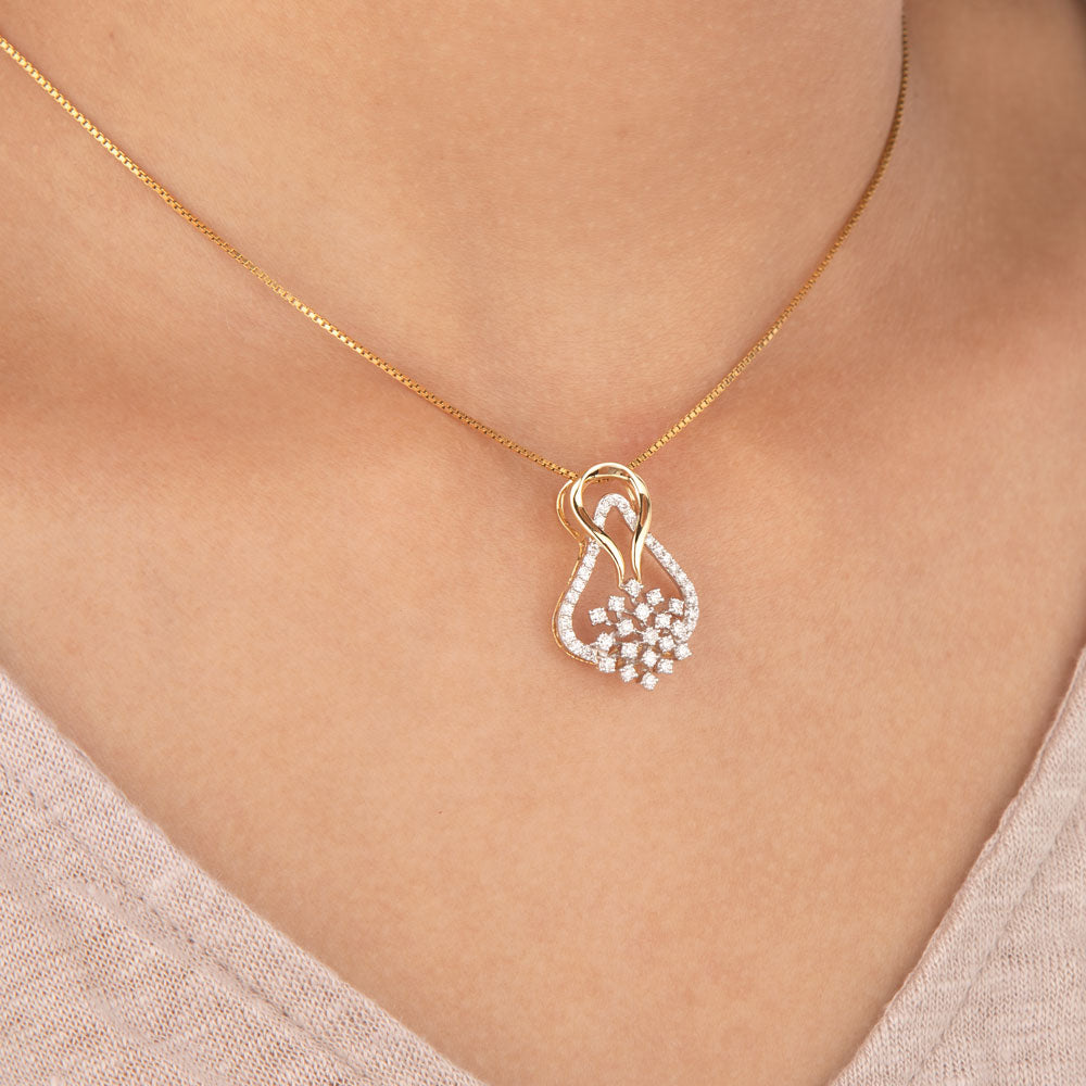 14K Yellow Gold Diamond Pendant - 0.51ct VVS-VS-GH
