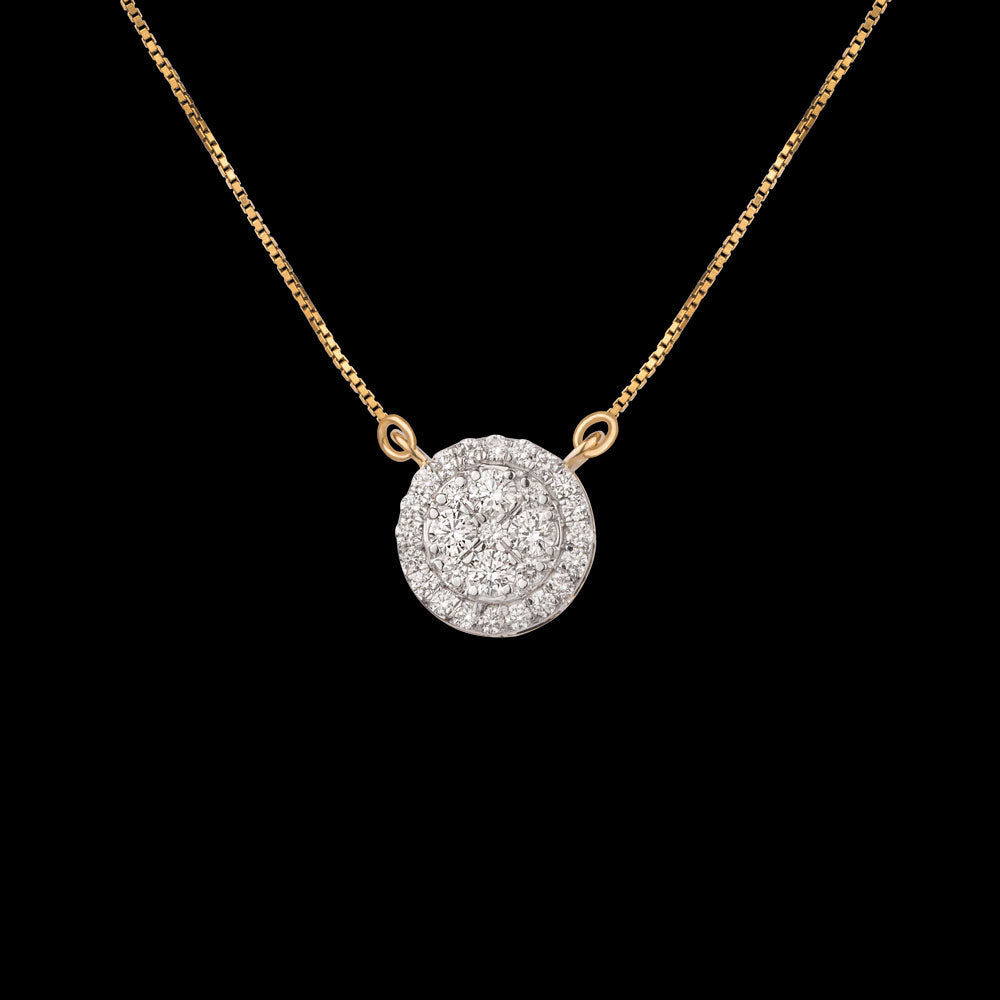18K Yellow Gold Diamond Pendant - 0.467ct VVS-VS-GH