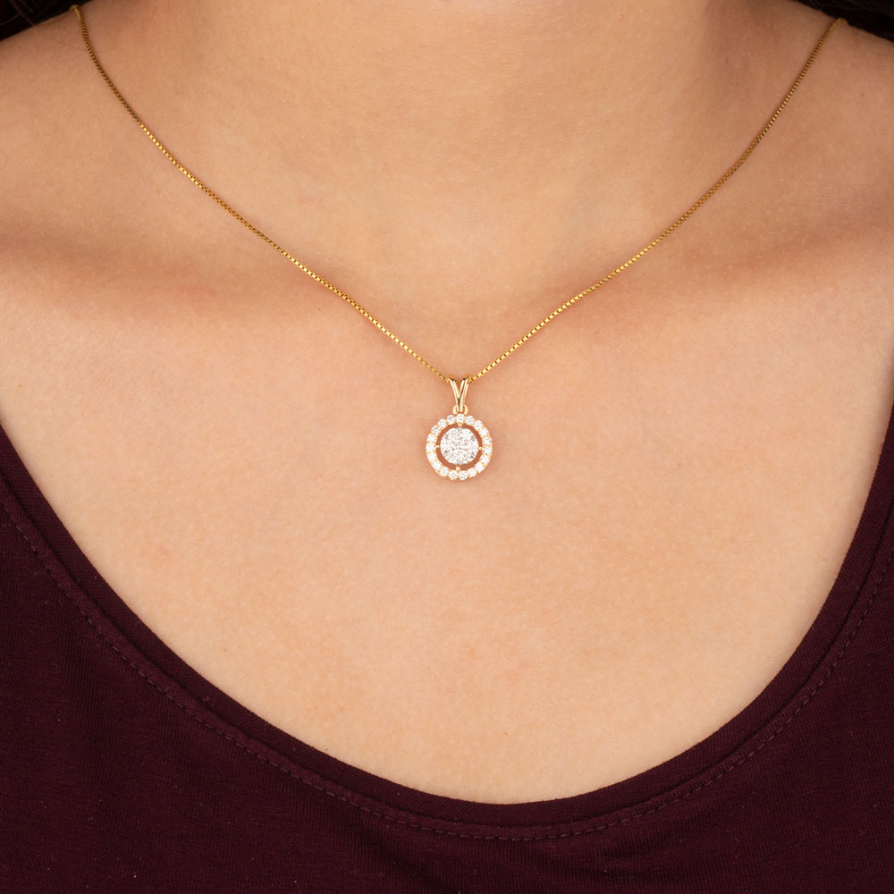 18K Yellow Gold Diamond Pendant - 0.68ct VVS-VS-GH