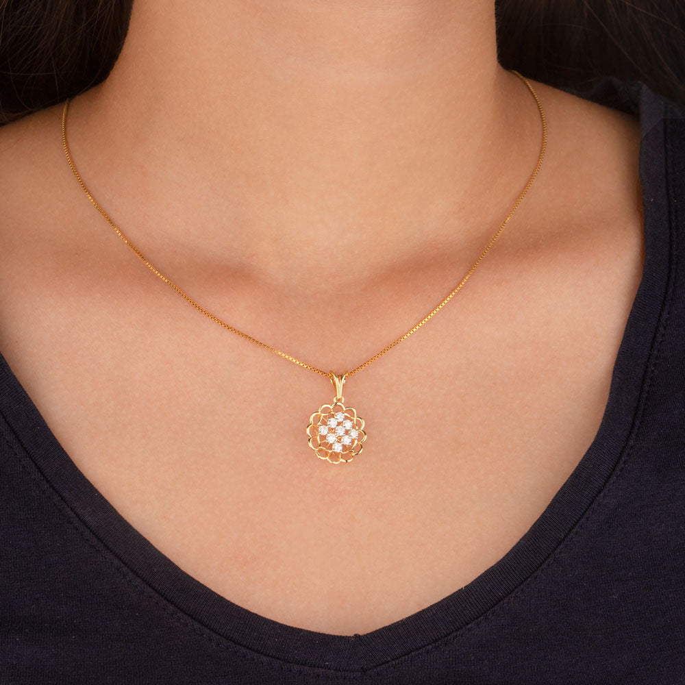14K Yellow Gold Diamond Pendant - 0.53ct VVS-VS-JK