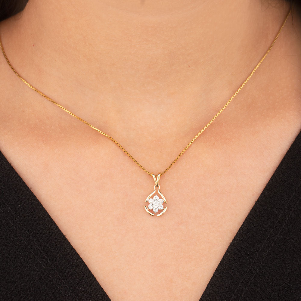 18K Yellow Gold Diamond Pendant - 0.36ct VVS-VS-JK