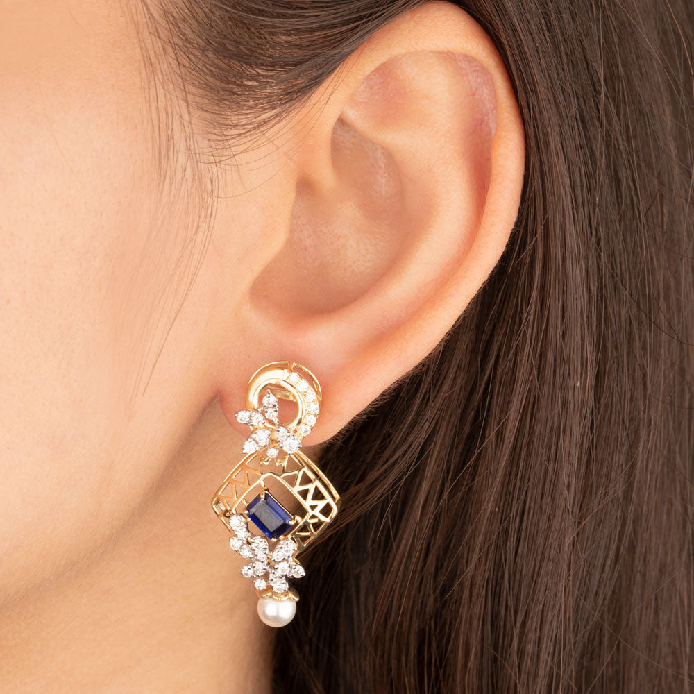 14K Yellow Gold Diamond Jewellery - 0.999ct VVS-VS-GH with Colour Stones