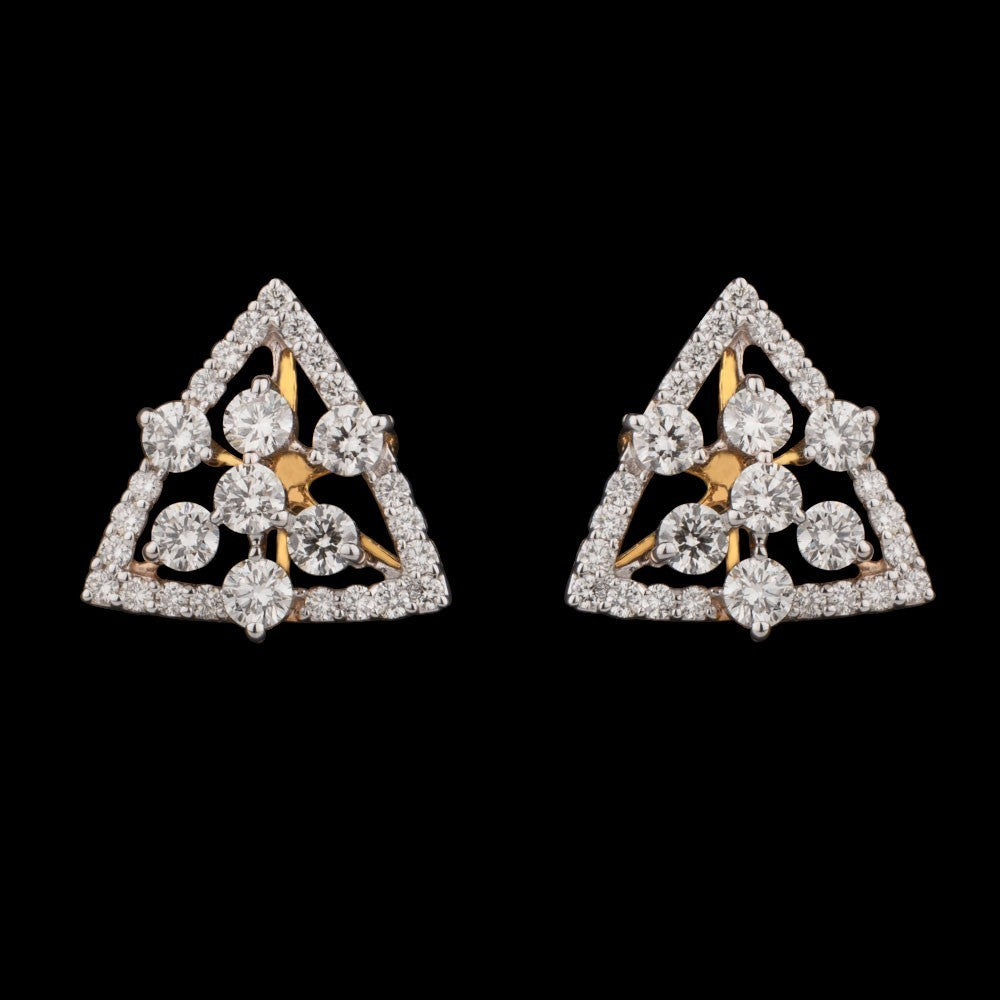 14K Yellow Gold Diamond Earrings - 1.08ct VVS-VS-GH