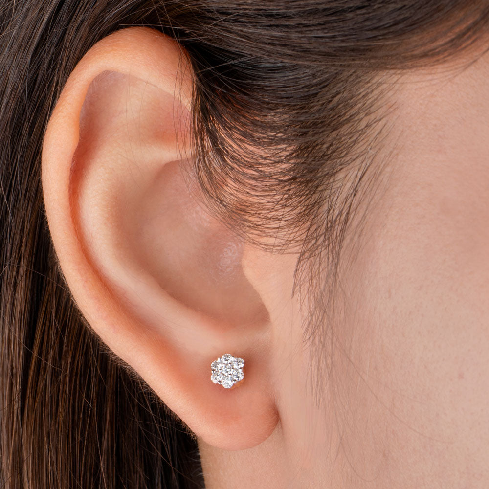 14K Yellow Gold Diamond Earrings - 0.25ct VS-SI-GH