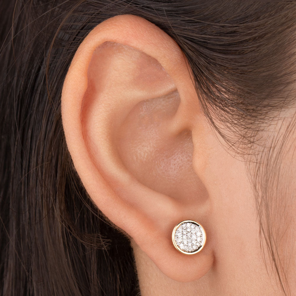 14K Yellow Gold Diamond Earrings - 0.24ct VS-SI-FG