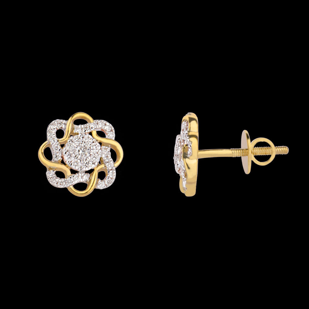 18K Yellow Gold Diamond Earrings - 0.29ct VVS-FG
