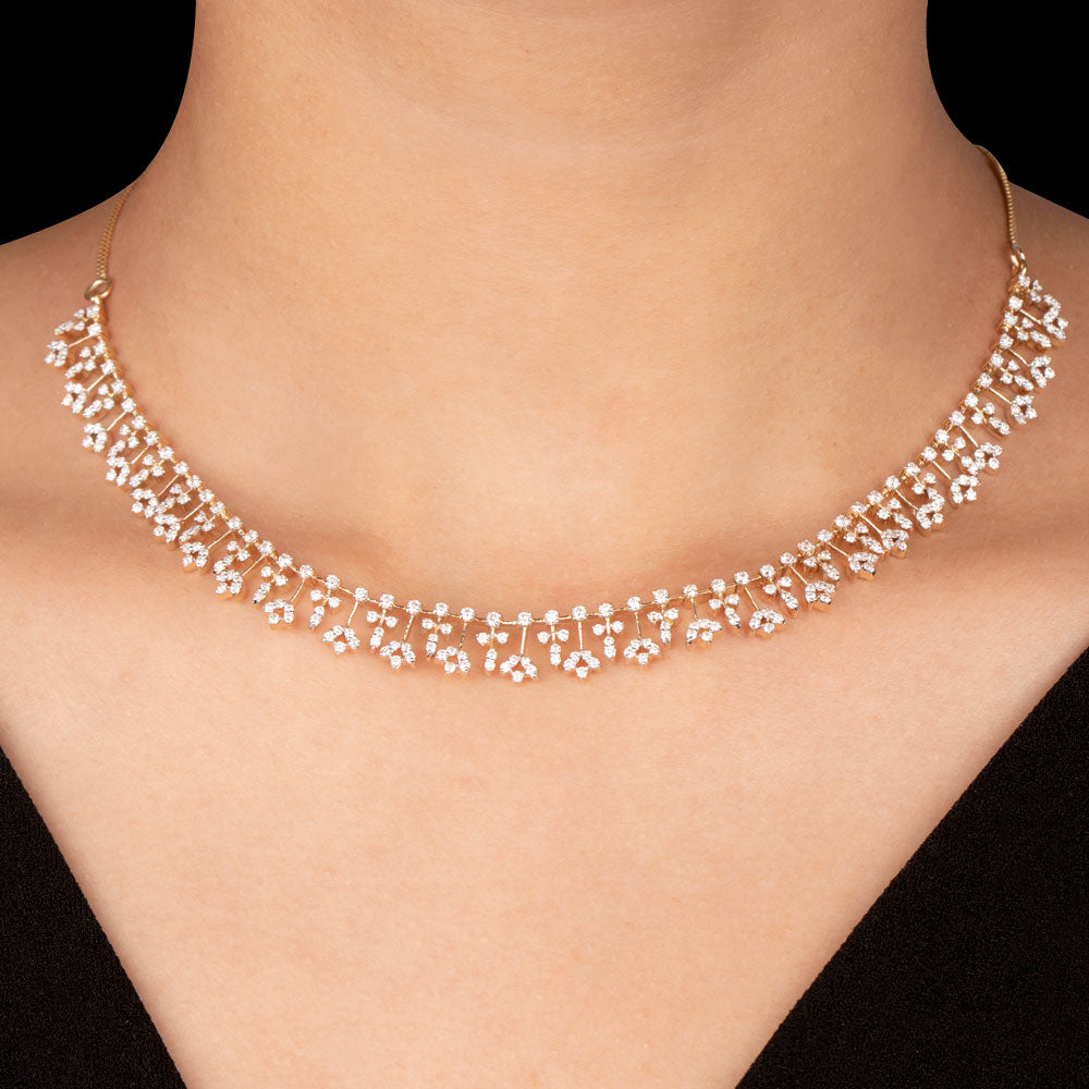 14K Yellow Gold Diamond Necklace - 2.91ct VS-SI-FG