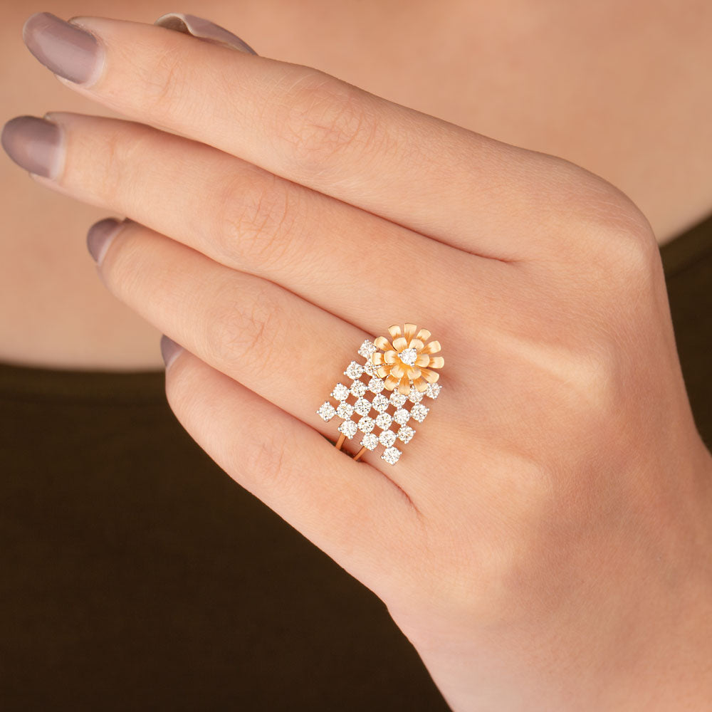 18K Yellow Gold Diamond Ring - 1.123ct VVS-VS-KL