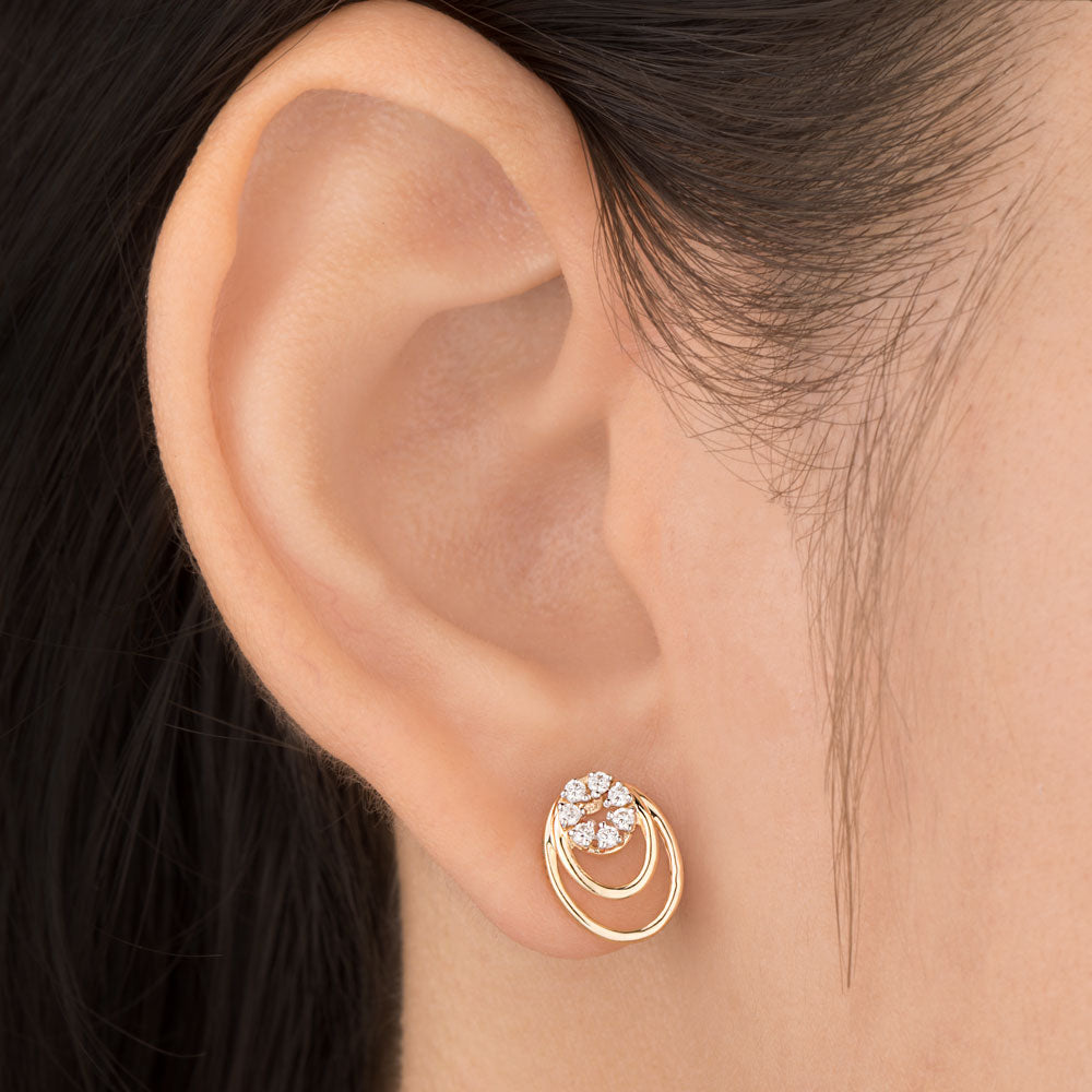 18K Yellow Gold Diamond Earrings - 0.139ct SI-IJ