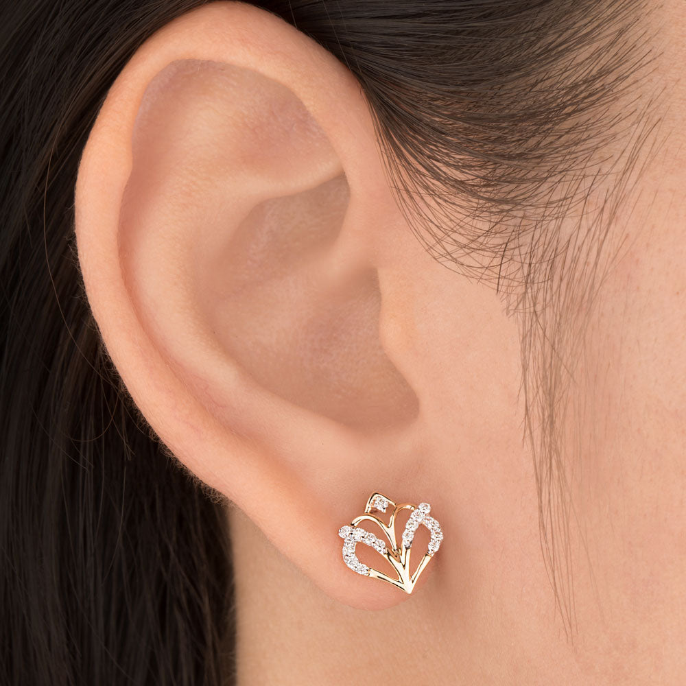18K Yellow Gold Diamond Earrings - 0.195ct SI-IJ