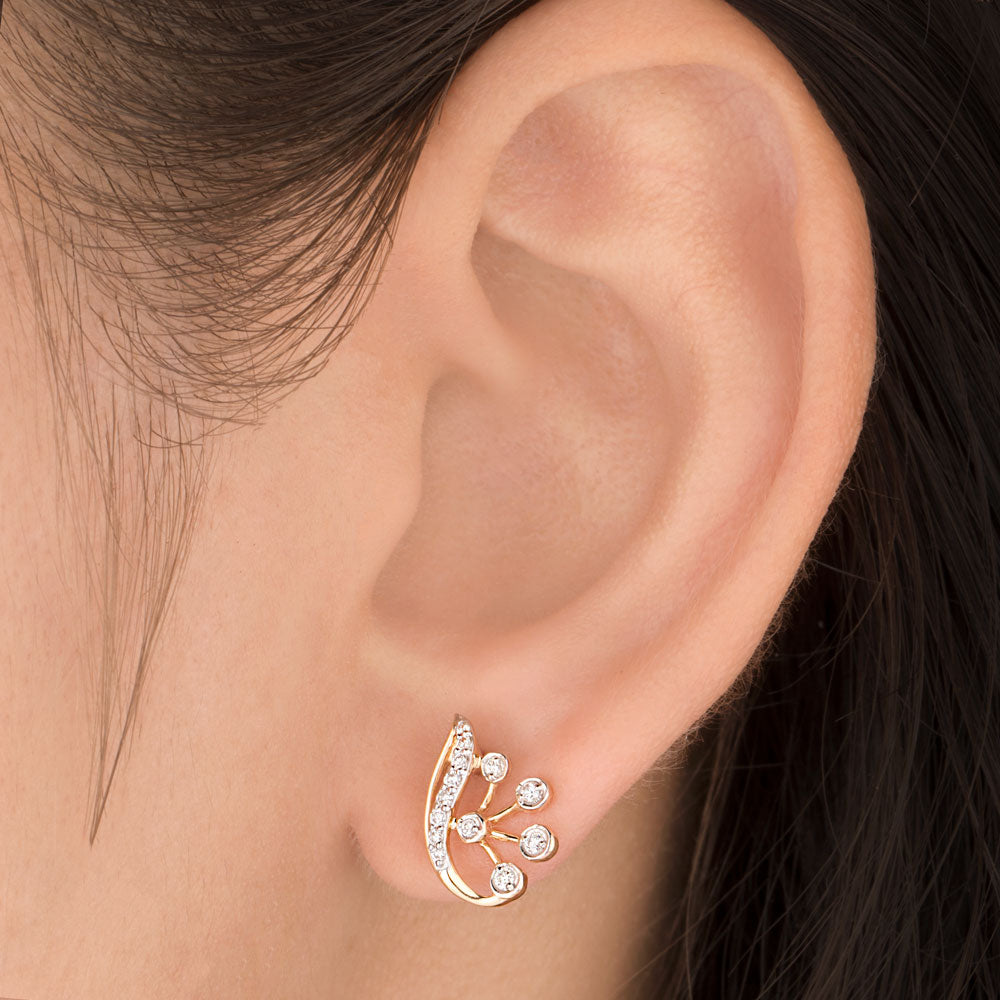 18K Yellow Gold Diamond Earrings - 0.188ct SI-IJ