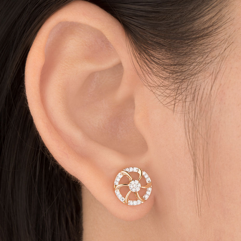 18K Yellow Gold Diamond Earrings - 0.239ct SI-IJ