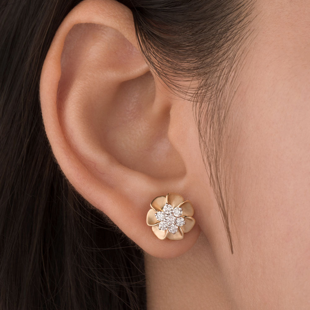 18K Yellow Gold Diamond Earrings - 0.552ct VVS-VS-GH