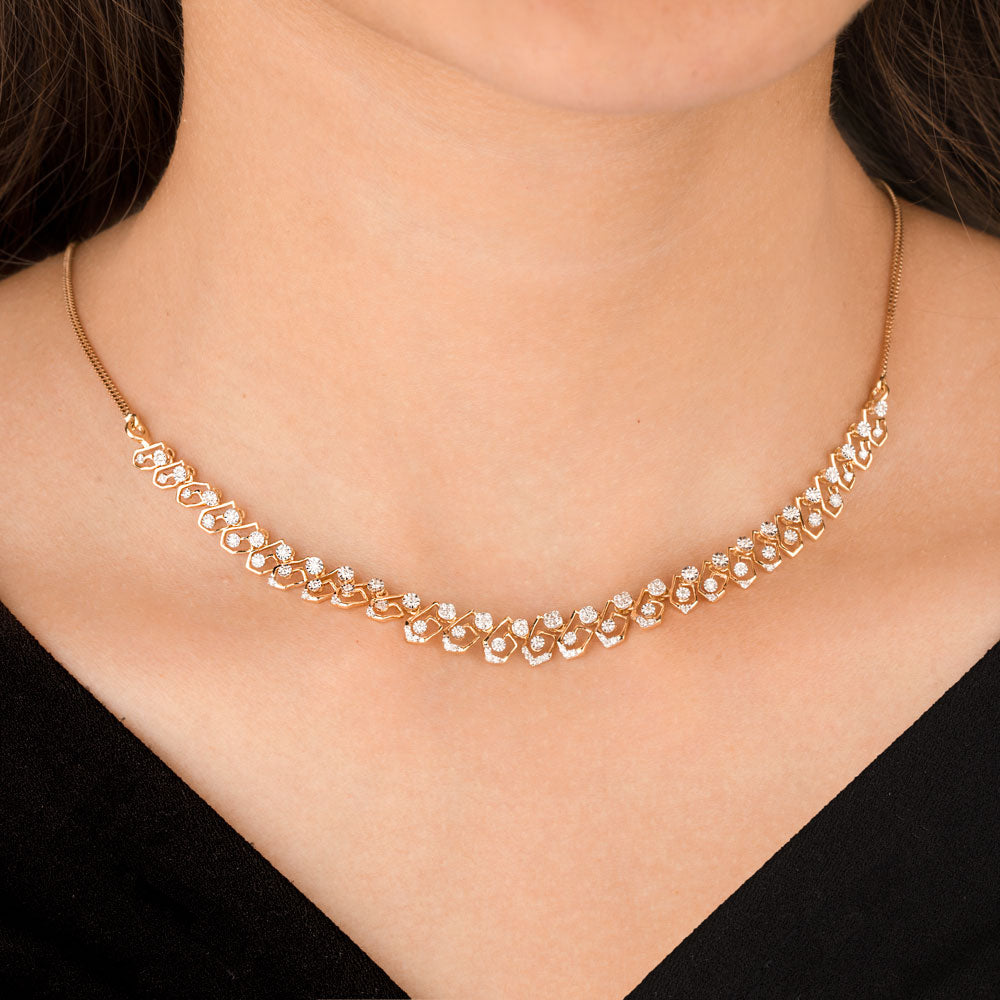 18K Yellow Gold Diamond Necklace - 0.615ct SI-IJ