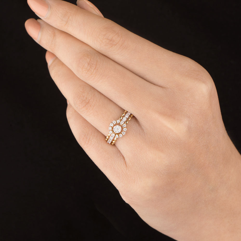 18K Rose Gold Diamond Ring - 0.285ct VS-SI-EF