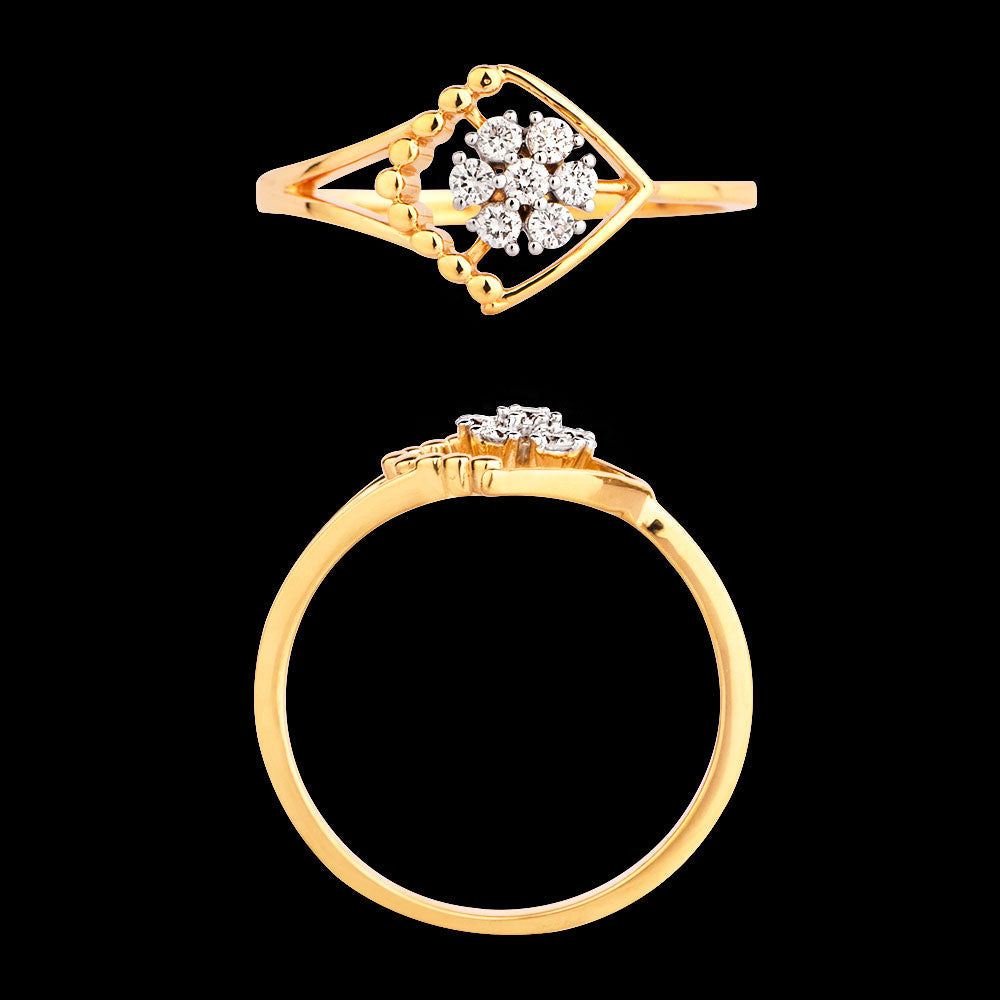 18K Yellow Gold Diamond Ring - 0.128ct VVS-VS-GH