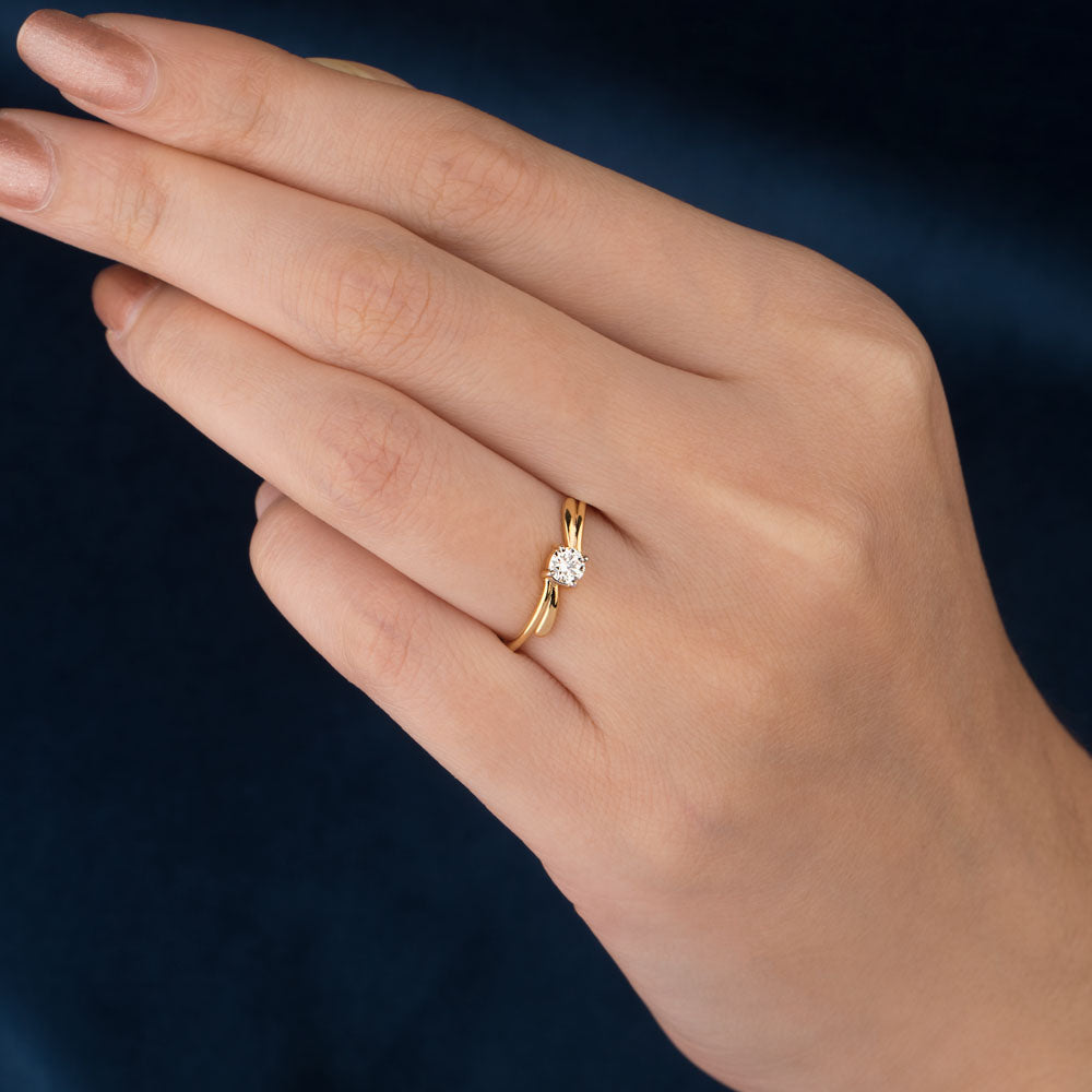 18K Rose Gold Diamond Ring - 0.2ct VS-JK