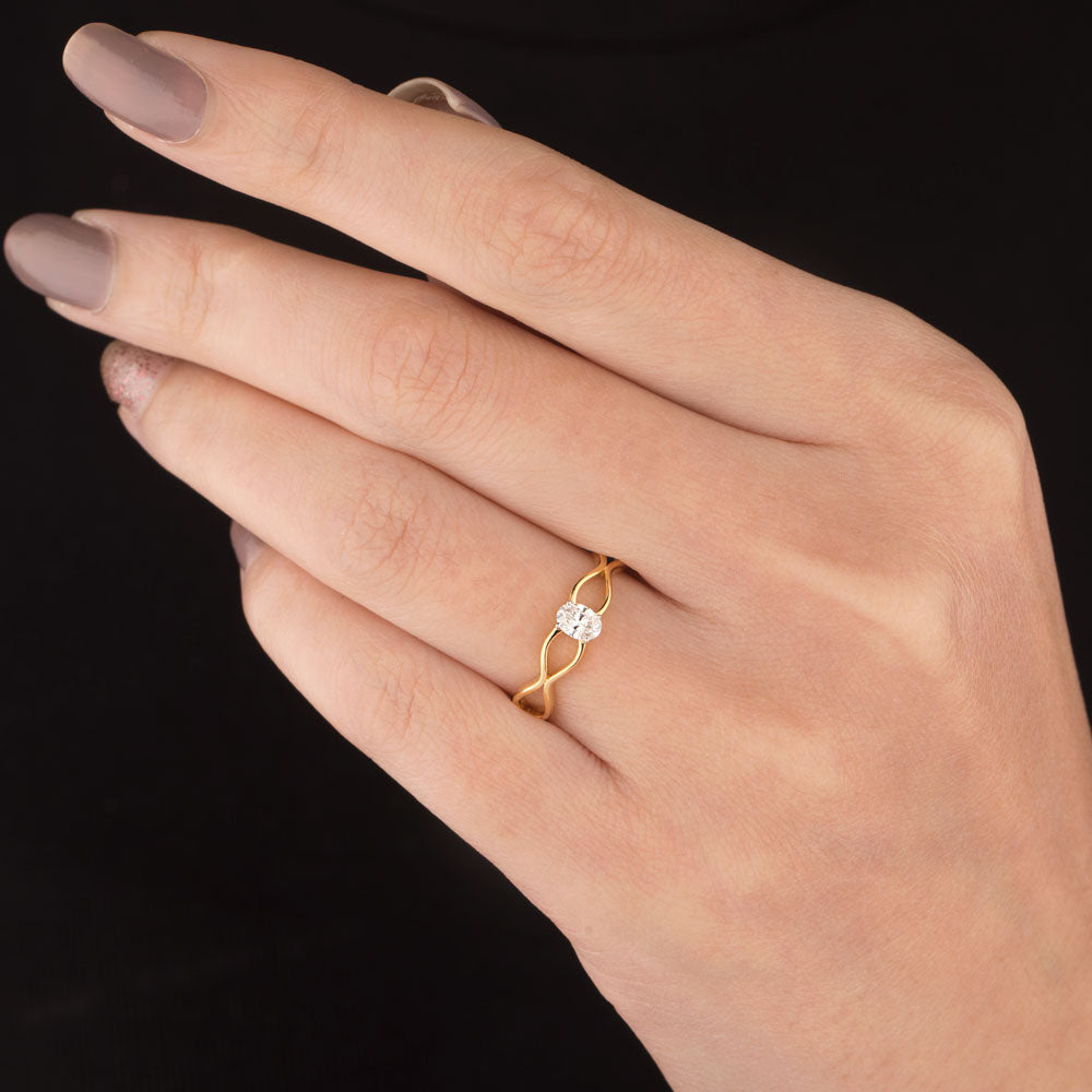 18K Yellow Gold Diamond Ring - 0.181ct SI-FG