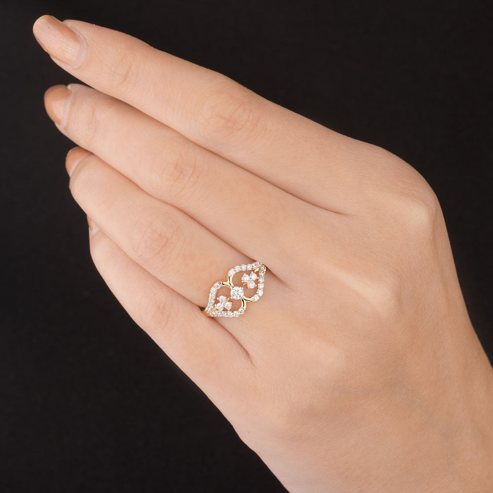18K Yellow Gold Diamond Ring - 0.4ct VS-SI-GH