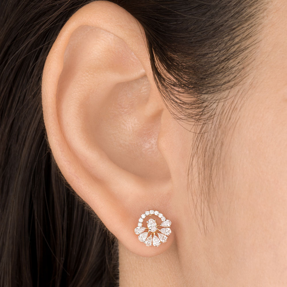 18K Yellow Gold Diamond Earrings - 0.667ct VVS-EF