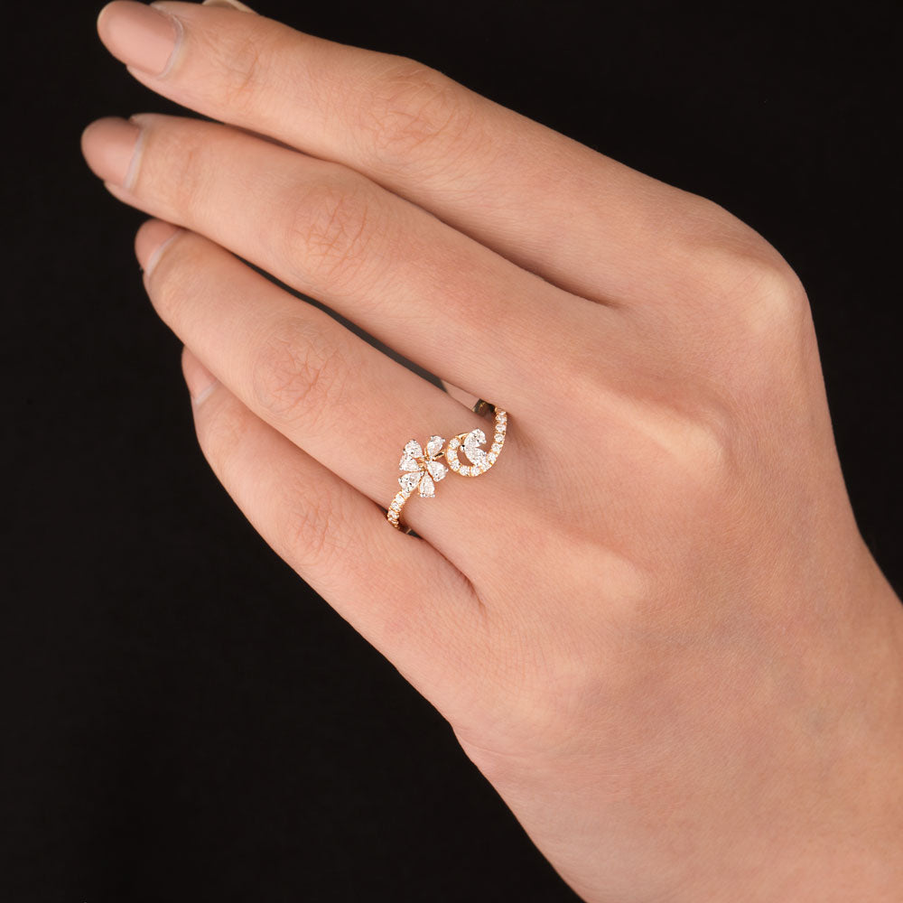 18K Yellow Gold Diamond Ring - 0.44ct VVS-EF