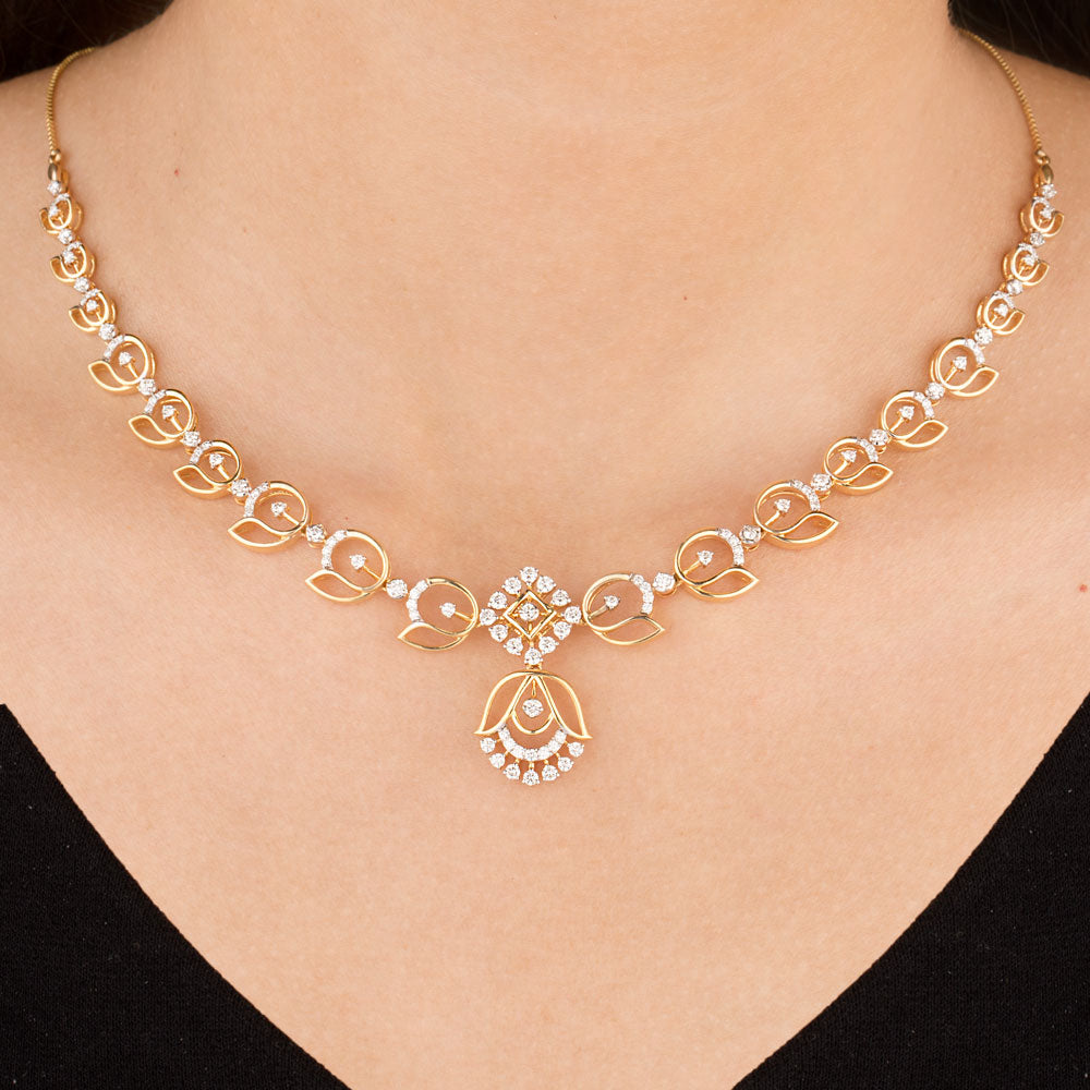 18K Yellow Gold Diamond Necklace - 1.614ct VVS-FG