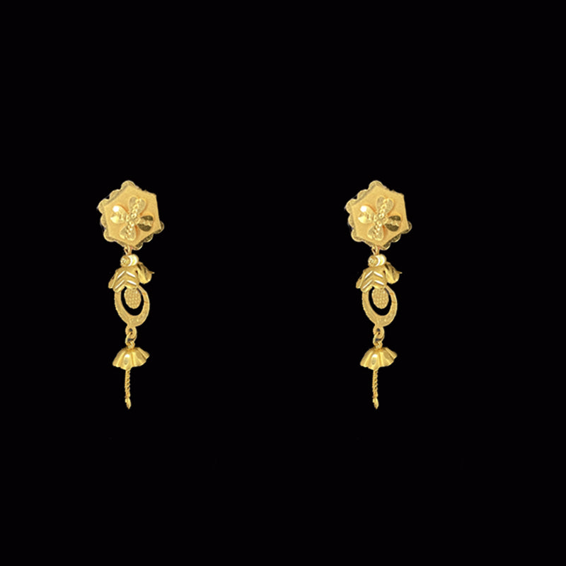 Lustrous Traditional 22K Gold Drop  earrings