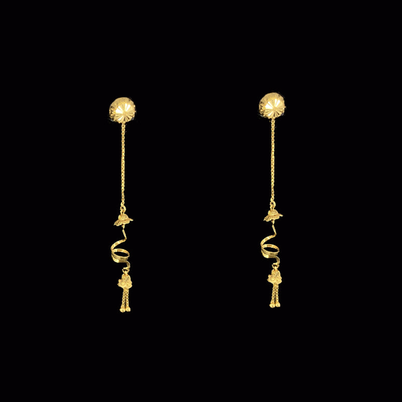 Exquisite Classic Layered Design 22K Gold Wedding earrings