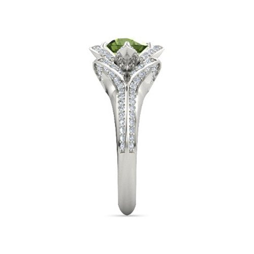 atjewels 925 Sterling Silver Round Cut Multi-Color Gemstone With White Czubic Zircon Lotus Ring For Women's MOTHER'S DAY SPECIAL OFFER - atjewels.in