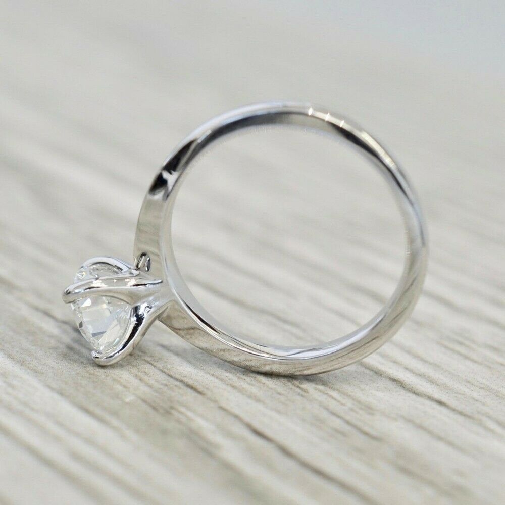 1 CT Round Cut Diamond 14k White Gold Over Solitaire Engagement Women's Ring - atjewels.in