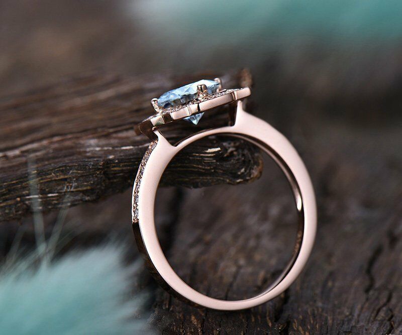 1 CT Round Cut Emerald 14k Rose Gold Over May Birthstone Engagement Diamond Ring - atjewels.in