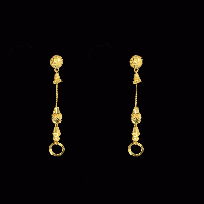 Round Design 22K Gold Traditional Double Layer earrings