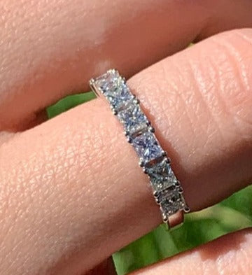 1 CT Princess Cut Diamond 925 Sterling Silver Wedding Anniversary Ring