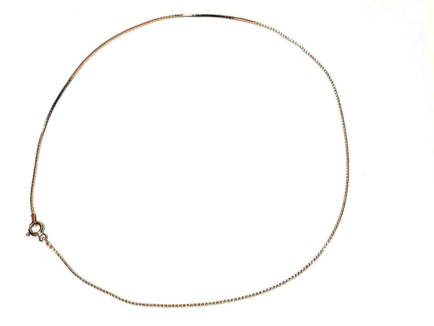 ATJewels 14k Solid Rose Gold Over 925 Sterling Silver Box Chain 18" Necklace for Unisex - atjewels.in