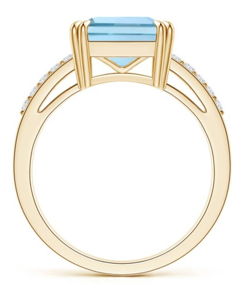 2 CT Princess Cut Blue Aquamarine Diamond 925 Sterling Silver Unisex Anniversary Halo Ring