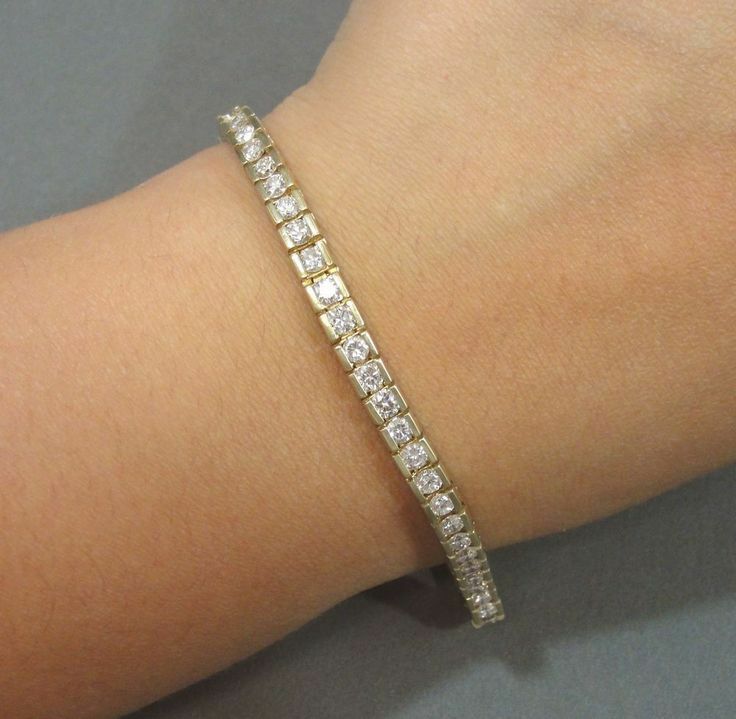 3 CT Round Cut Diamond 14k Solid Yellow Gold Finish 7" Tennis Women's Bracelet - atjewels.in