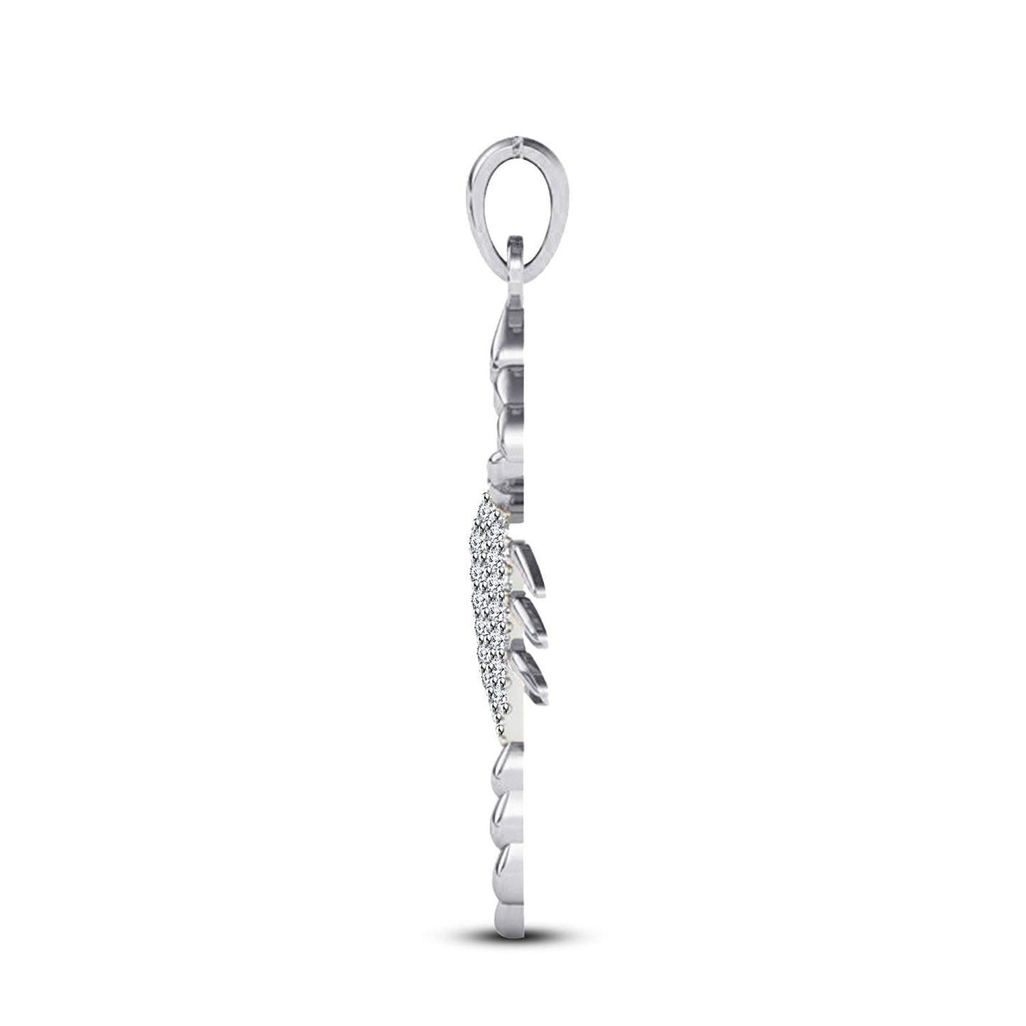 atjewels 18K White Gold On Sterling Silver Round White CZ without Chain Scorpio Pendant MOTHER'S DAY SPECIAL OFFER - atjewels.in