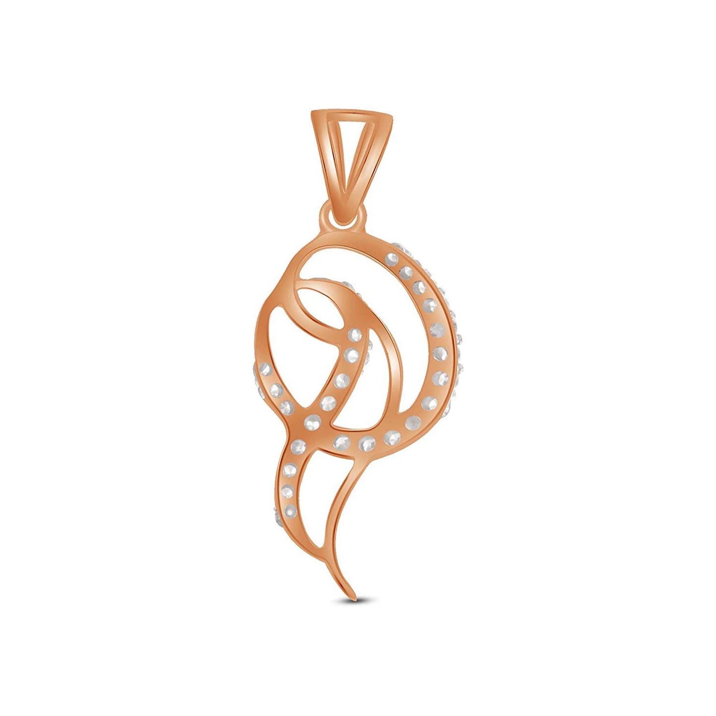 atjewels Round Cut White CZ 14k Rose Gold Over .925 Sterling Silver Fashion Pendant For Girl's & Women's For MOTHER'S DAY SPECIAL OFFER - atjewels.in