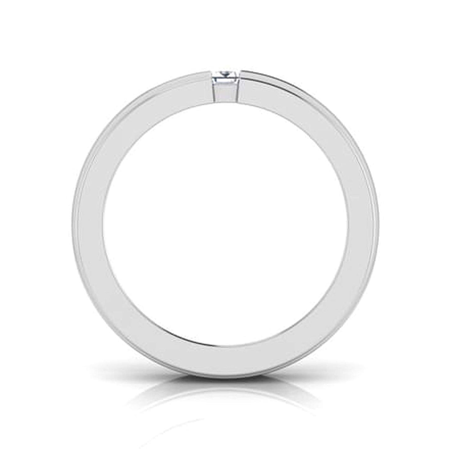 atjewels 14K White Gold Over 925 Sterling with White Baguette Zirconia Solitaire Band Ring (9) MOTHER'S DAY SPECIAL OFFER - atjewels.in