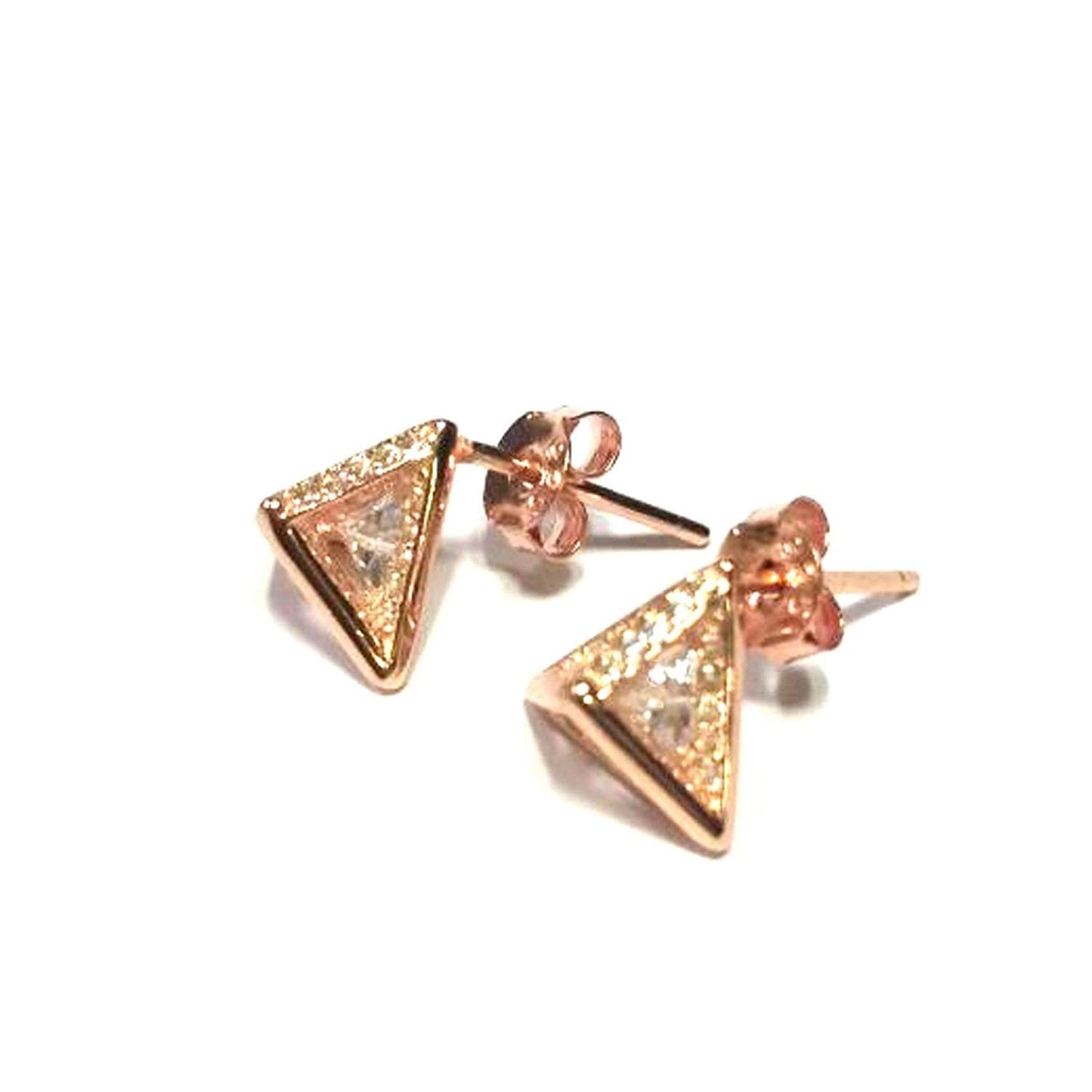 atjewels Round Cut White CZ 14k Rose Gold Over 925 Sterling Silver Stud Earrings For Girl's and Women's For MOTHER'S DAY SPECIAL OFFER - atjewels.in