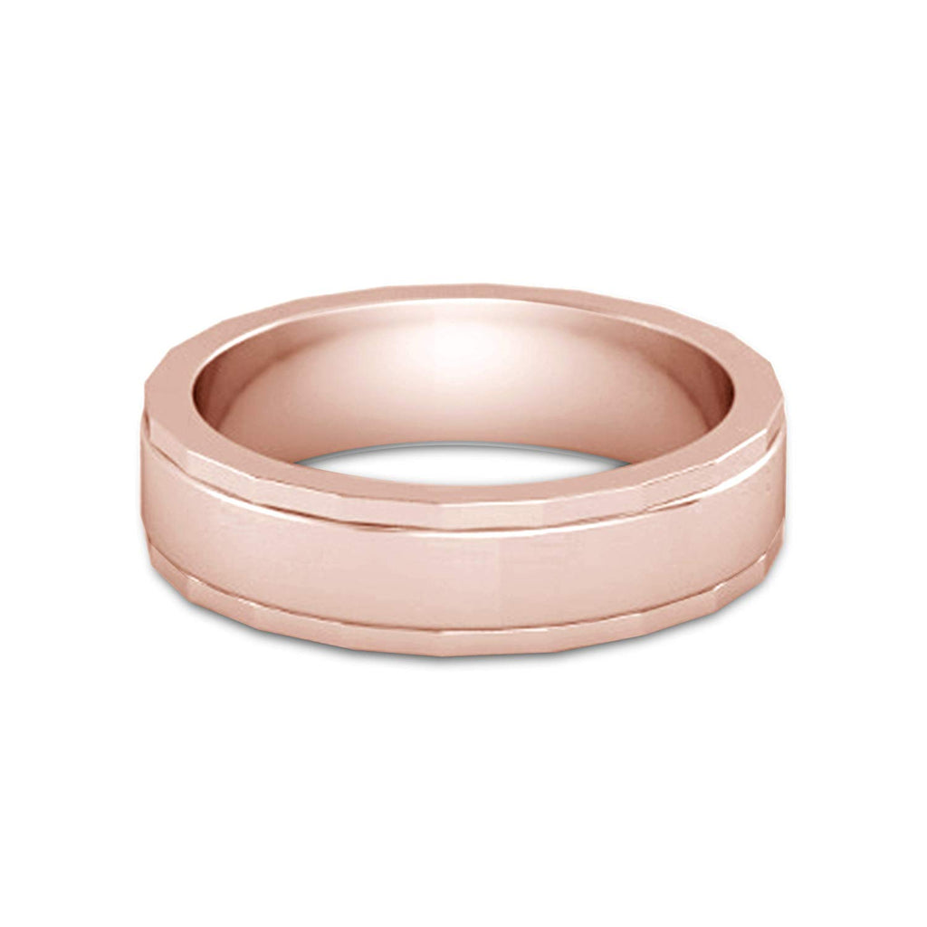 atjewels 18K Rose Gold Over 925 Sterling Silver Anniversary Band Rings For Men's MOTHER'S DAY SPECIAL OFFER - atjewels.in