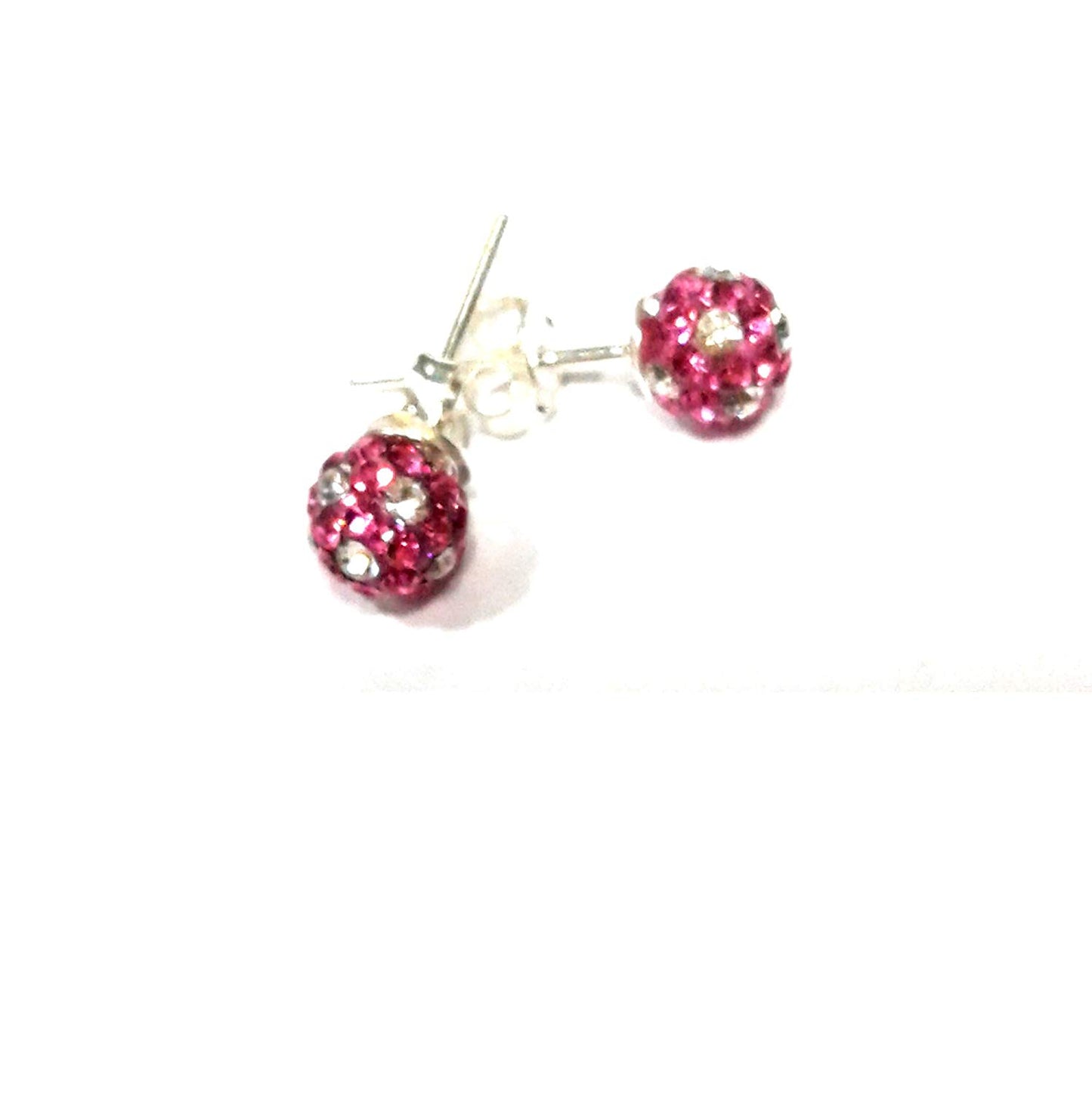 atjewels Round Cut Crystal Sterling Silver Pave Ball Stud Earrings, 5.6MM Crystal Fireball Disco Ball Earrings 1 Pair For Girl's and Women's Fancy Party Wear EarringsMOTHER'S DAY SPECIAL OFFER - atjewels.in