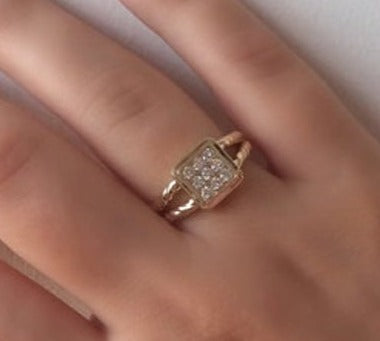 0.04 CT Round Cut Diamond 925 Sterling Silver Women Engagement Ring