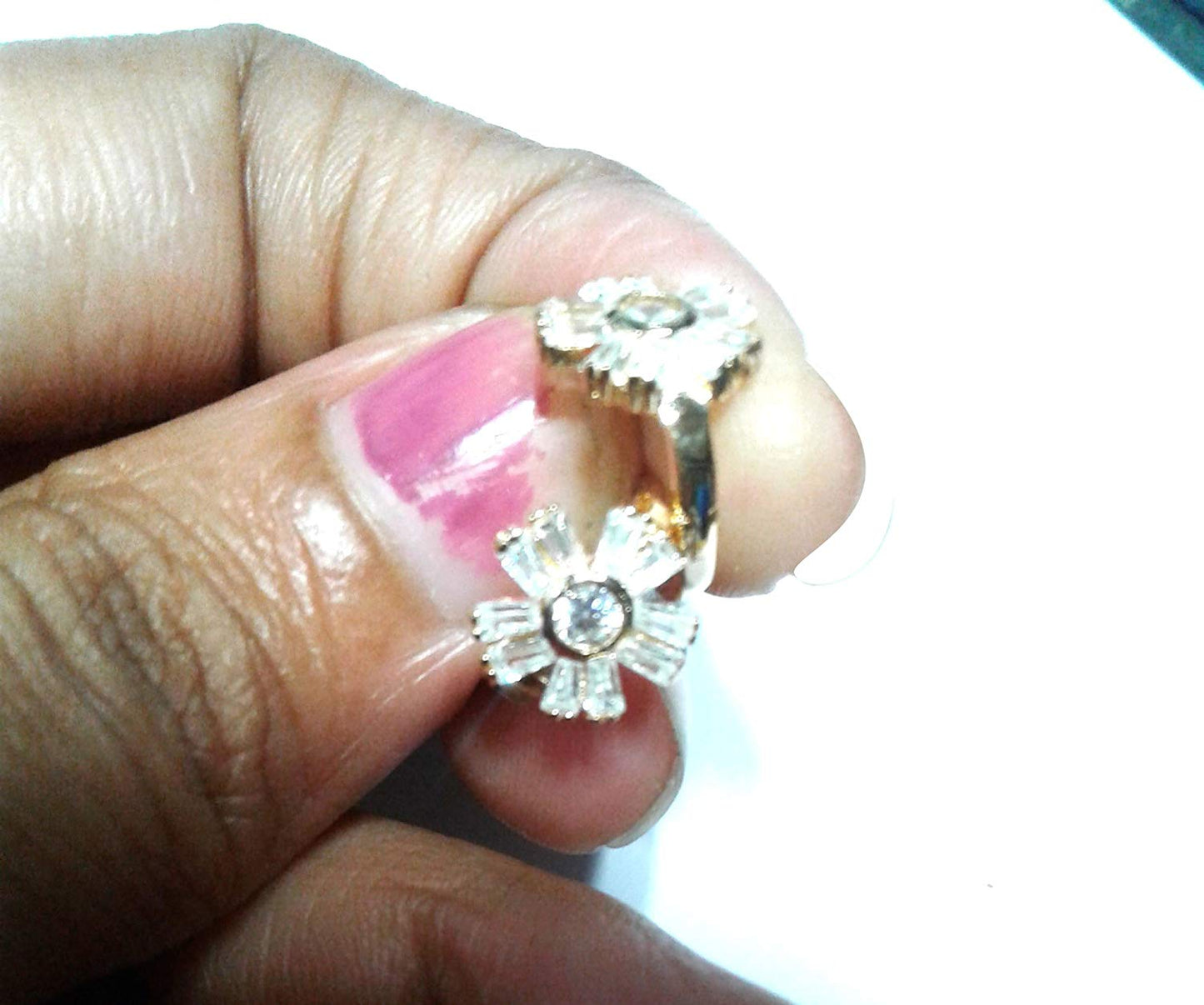 atjewels Baguette White CZ 14k Yellow Gold Over 925 Sterling Silver Hoop Earrings For Girl's and Women's For MOTHER'S DAY SPECIAL OFFER - atjewels.in