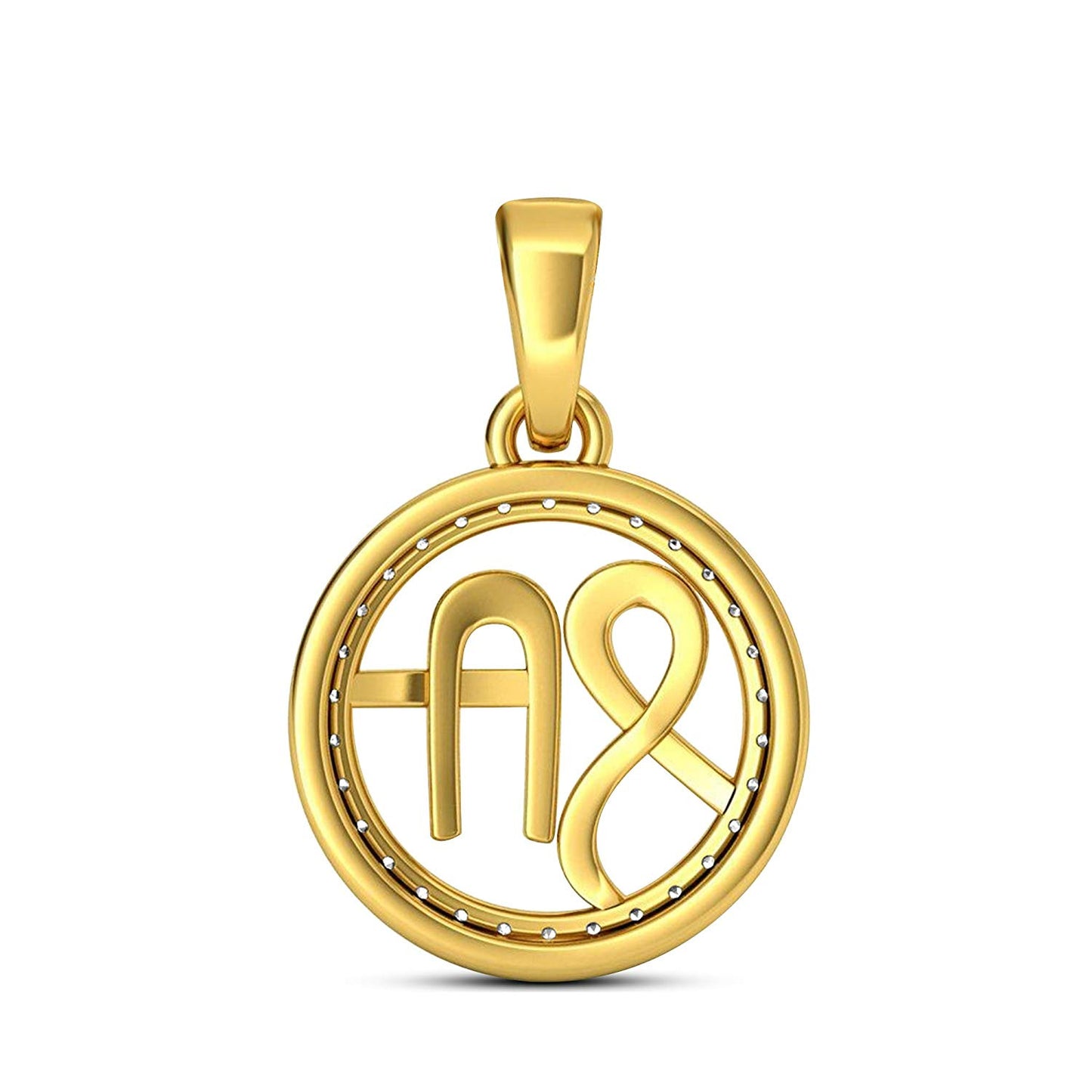 atjewels 18K Yellow Gold Over 925 Sterling Silver White CZ Ganesh Spacial Shree Pendant For Men and Women MOTHER'S DAY SPECIAL OFFER - atjewels.in