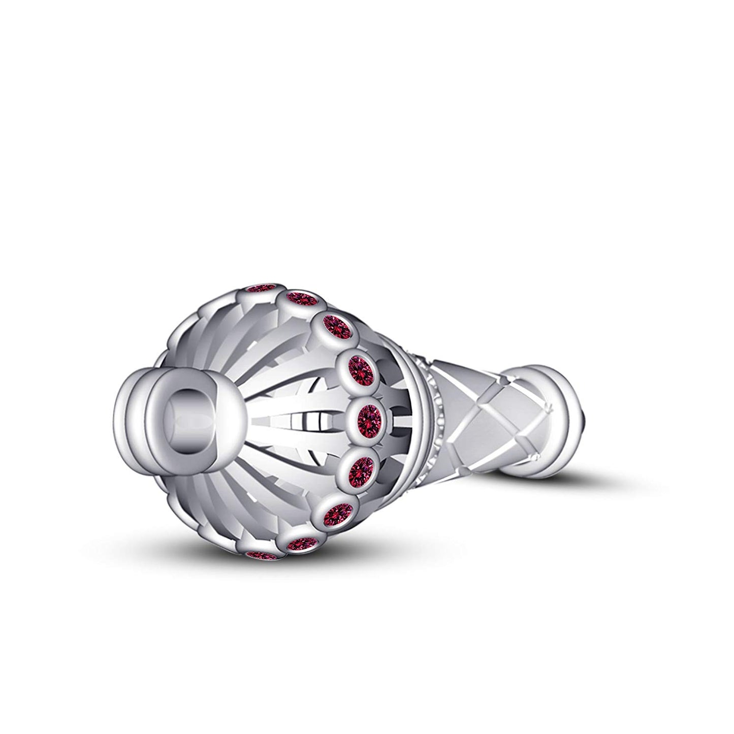 atjewels Bajrangi Bhaijan Style Gadha Pendant Pink Sapphire White Gold Finish .925 Silver For Men's MOTHER'S DAY SPECIAL OFFER - atjewels.in