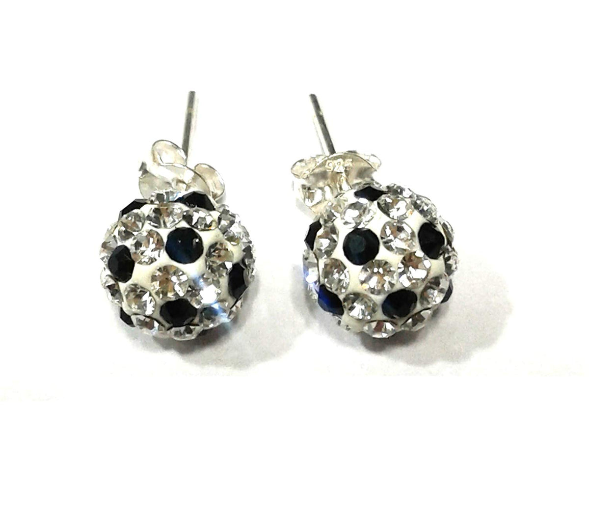 atjewels Round Cut Crystal 925 Sterling Silver Pave Ball Stud Earrings,  Crystal Fireball Disco Ball Earrings Pair For Girl's and Women's Fancy  Party - Main Image