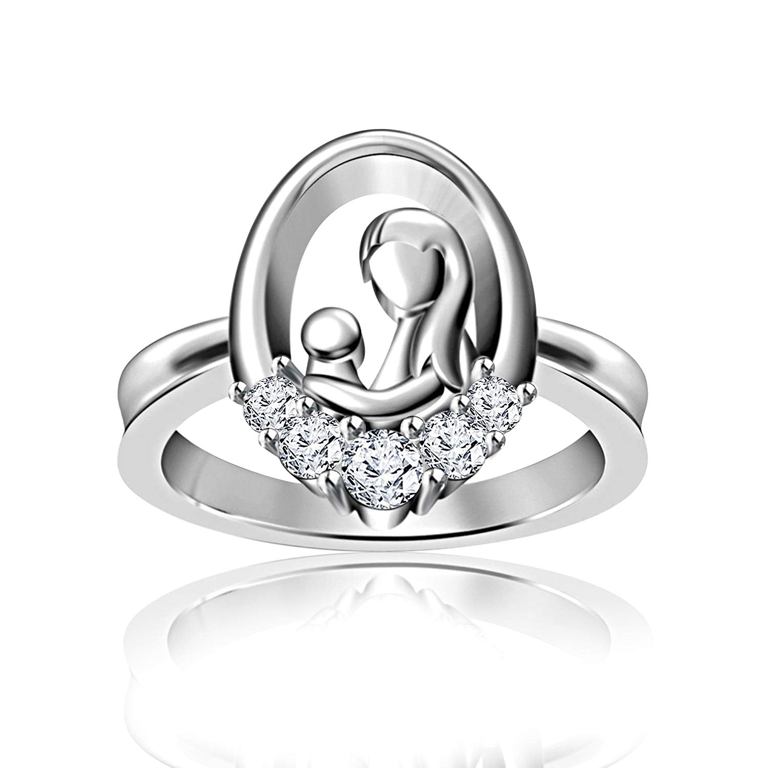 Simulated Diamond Ring in 925 Sterling Silver | AT Jewels