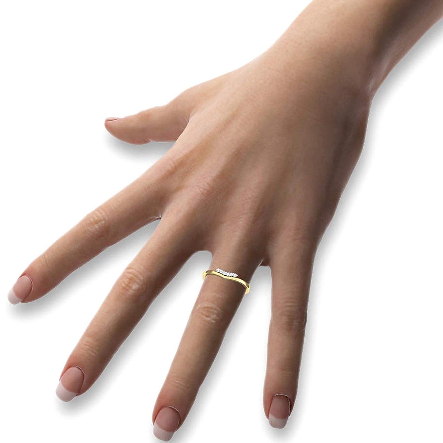 atjewels 14K Yellow and White Gold Over 925 Sterling Silver Round White Zirconia Engagement Ring MOTHER'S DAY SPECIAL OFFER - atjewels.in